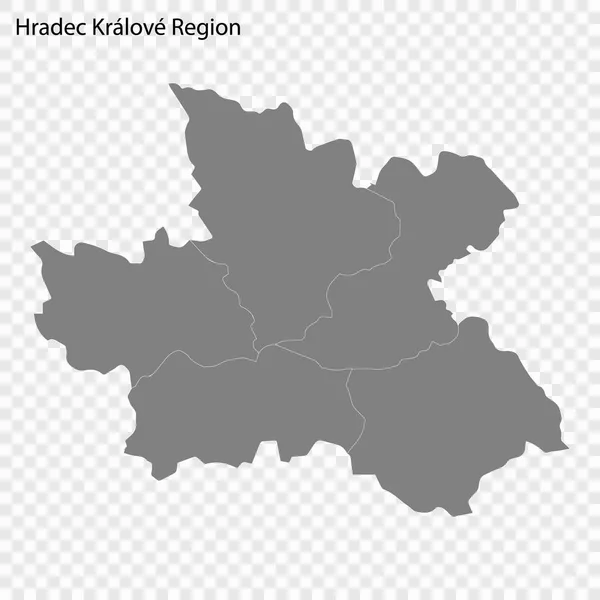 Hög kvalitets karta är en region i Tjeckien — Stock vektor