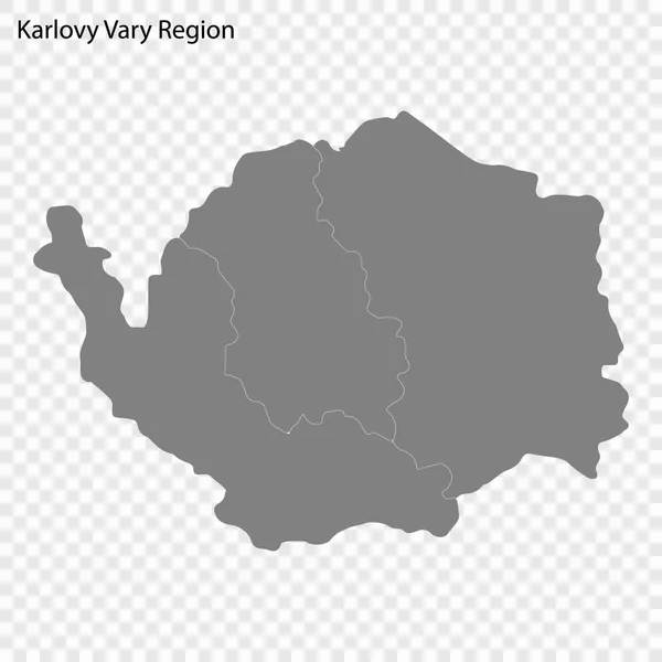 Mapa de alta calidad es una región de la República Checa — Archivo Imágenes Vectoriales