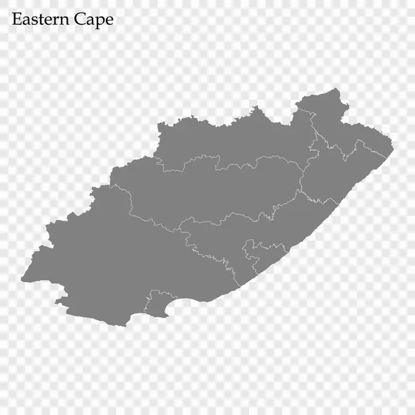 Mapa vysoká kvalita je provincie Jižní Afrika — Stockový vektor