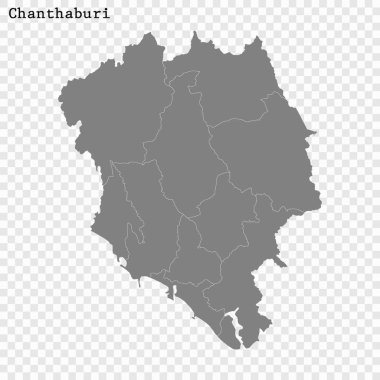 Yüksek Kalite haritası Tayland bir il