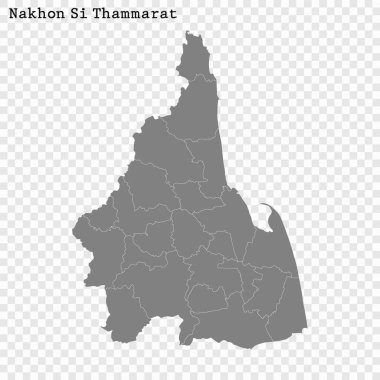 Yüksek Kalite haritası Tayland bir il