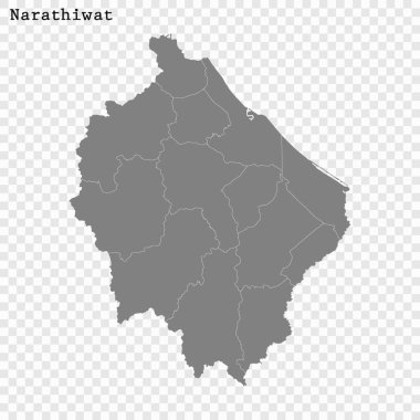 Yüksek Kalite haritası Tayland bir il