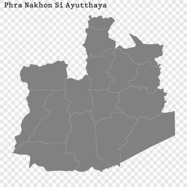 Yüksek Kalite haritası Tayland bir il