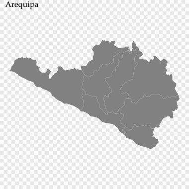 High Quality map is a province of Peru clipart