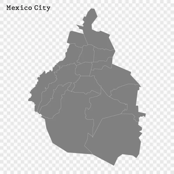 Карта высокого качества - штат Мексика — стоковый вектор