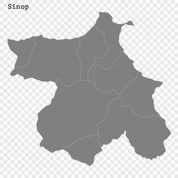 Mapa de Alta Calidad es una provincia de Turquía — Archivo Imágenes Vectoriales