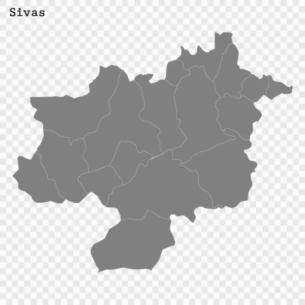 Mapa de Alta Calidad es una provincia de Turquía — Archivo Imágenes Vectoriales