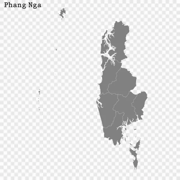 Mapa de Alta Calidad es una provincia de Tailandia — Archivo Imágenes Vectoriales