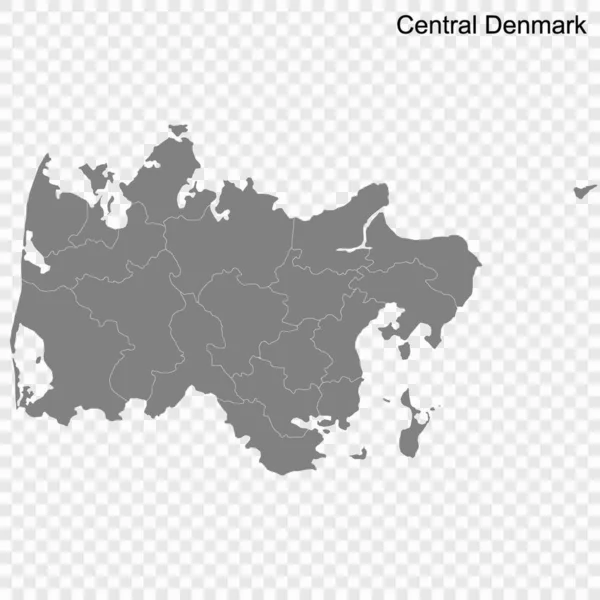 Hochwertige Karte ist eine Region von Dänemark — Stockvektor