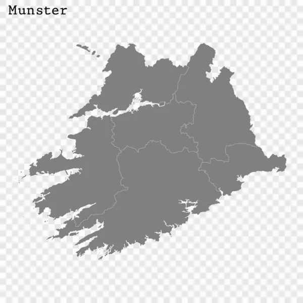 El mapa de alta calidad de Ulster es una provincia de Irlanda — Vector de stock