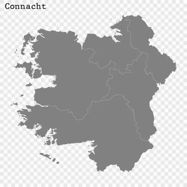 El mapa de alta calidad de Ulster es una provincia de Irlanda — Vector de stock