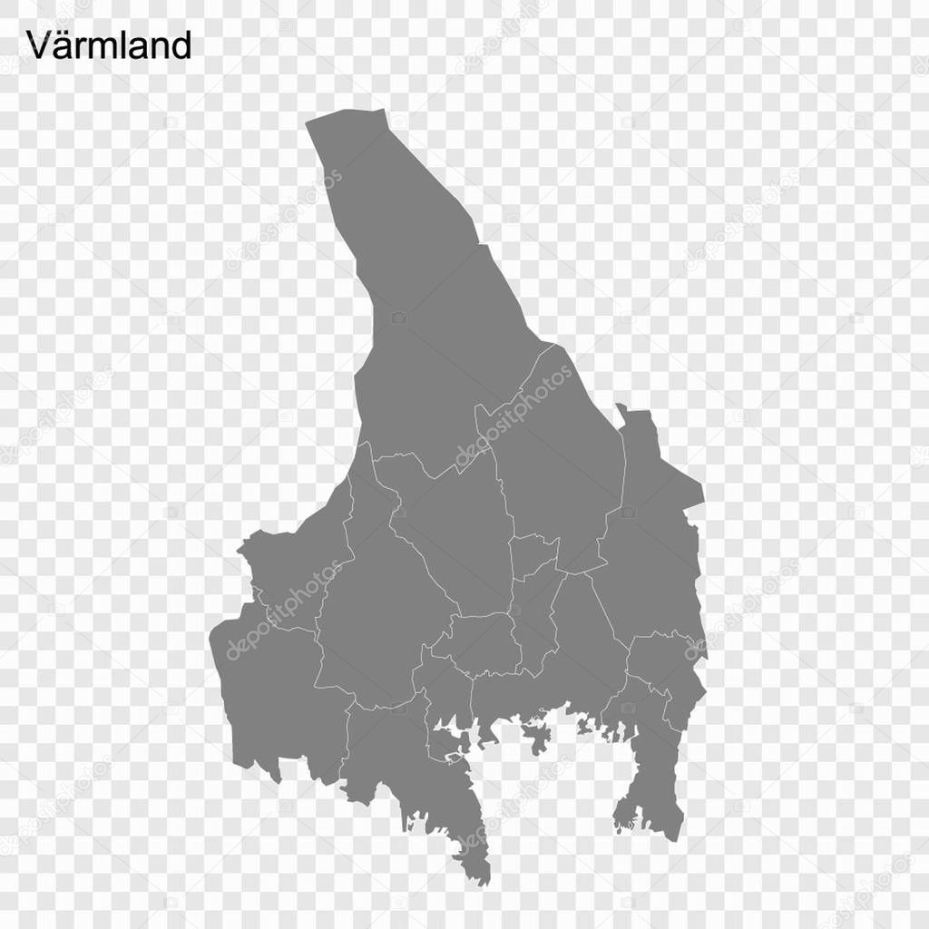 High Quality map is a county of Sweden