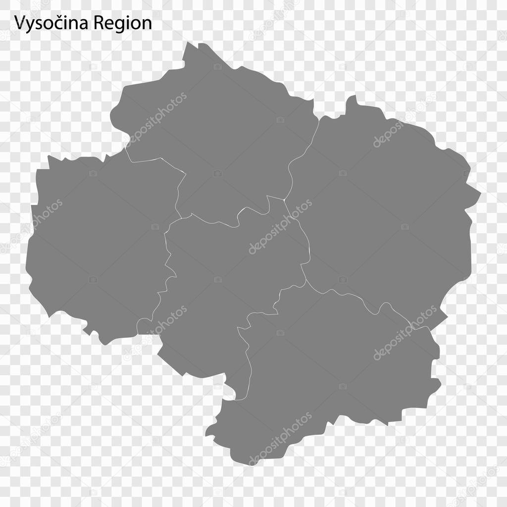 High quality map is a region of Czech republic