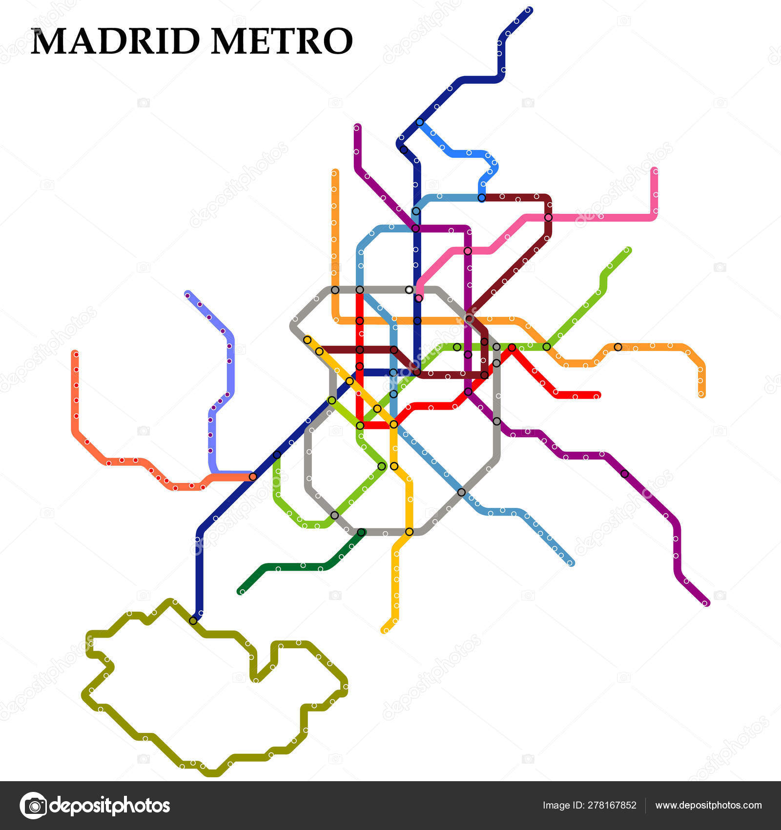 Карта Метро, Метро Векторное Изображение ©grebeshkovmaxim@Gmail.