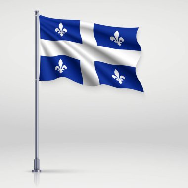 Quebec bayrağı sallayarak