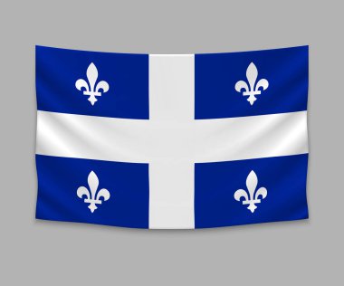Quebec bayrağı sallayarak