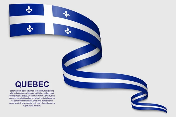 Bandera ondeante de Quebec — Vector de stock