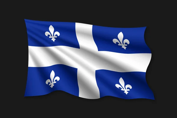 Bandera ondeante de Quebec — Vector de stock