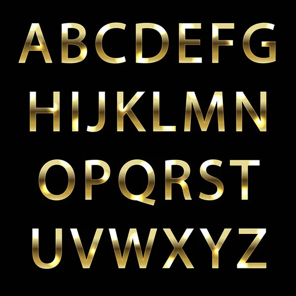 Kovové Zlaté písmo — Stockový vektor