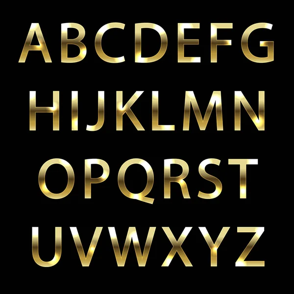 Metal Gold Font — Stock vektor