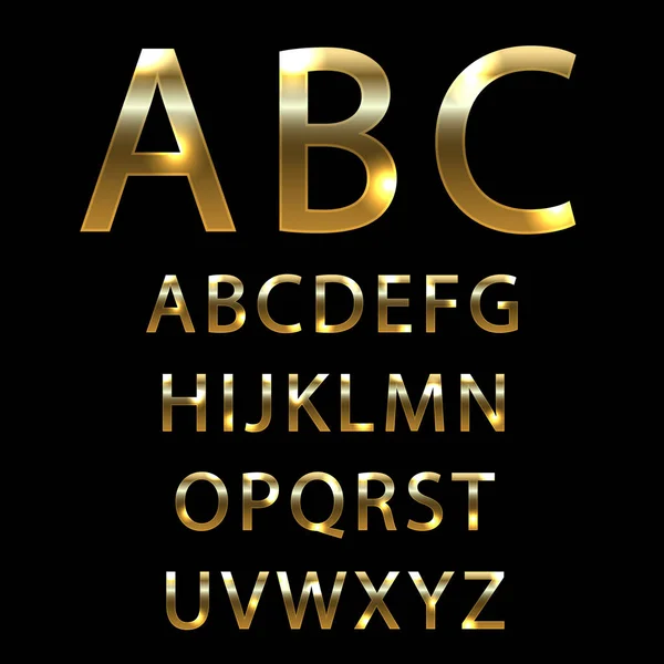 Metal Gold Font — Stock vektor