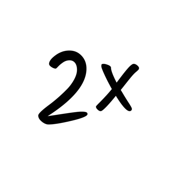 2x teken pictogram — Stockvector