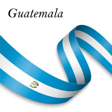 Waving ribbon or banner with flag clipart