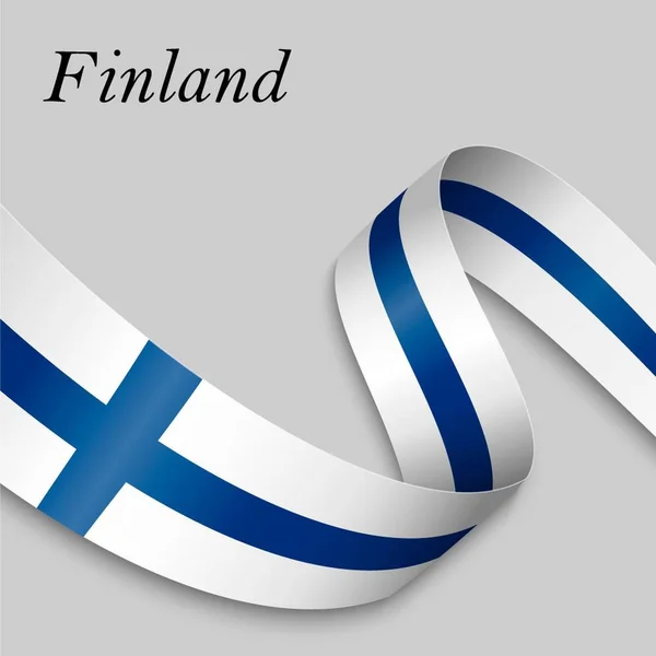 Ruban ou bannière avec drapeau — Image vectorielle