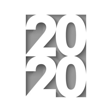 Mutlu yeni yıl 2020 kesilmiş kağıt arka plan. 