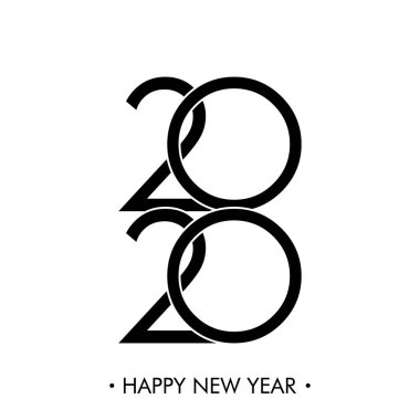 Mutlu yeni yıl 2020 metin tasarım