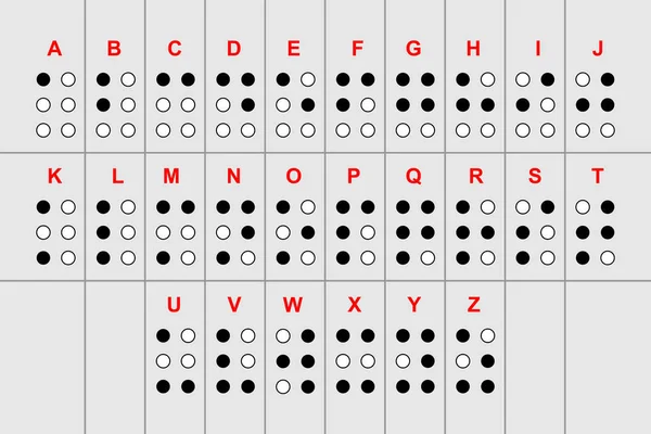 Braille is een tactiel schrijfsysteem. — Stockvector