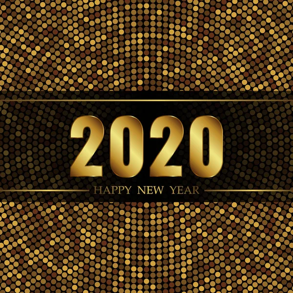 Новый год 2020 с золотыми блестками конфетти — стоковый вектор