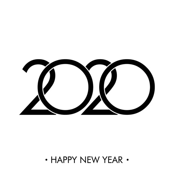 幸せな新しい年 2020年本文デザイン — ストックベクタ