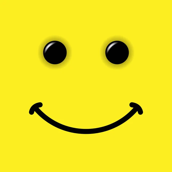 Sorriso emoticon no fundo amarelo — Vetor de Stock