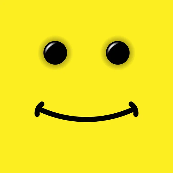 Sorriso emoticon no fundo amarelo — Vetor de Stock