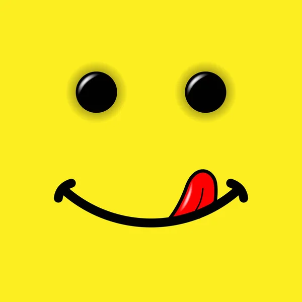 Sorriso emoticon no fundo amarelo —  Vetores de Stock