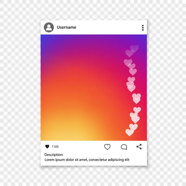 Фоторамка соціальної мережі — стоковий вектор