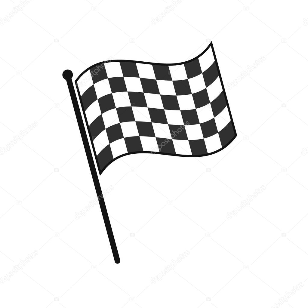 Simple checkered finish flag icon isolated on white background