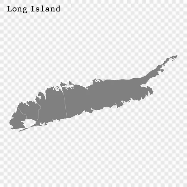 High quality map of Long Island — Stock Vector