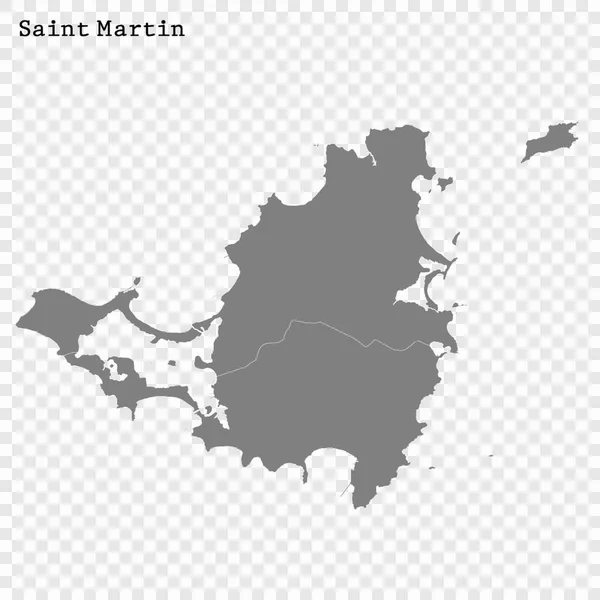 Hoge kwaliteit kaart Saint Martin — Stockvector