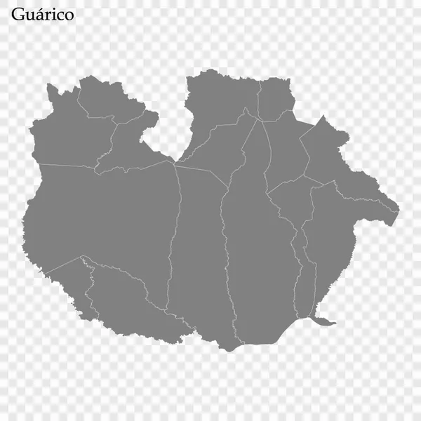 Qualitativ hochwertige Karte des Staates Venezuela — Stockvektor