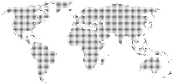 Carte du monde pointillée — Image vectorielle