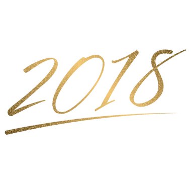 Altın Happy New Year metin yazı için