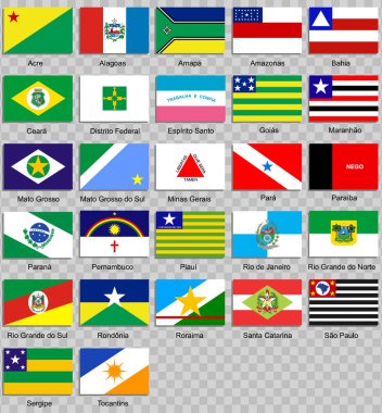 Flags of the states of Brazil clipart