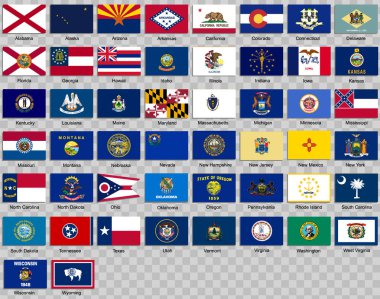 Flags of the states of USA clipart