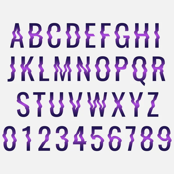 Glitch vervorming lettertype. — Stockvector
