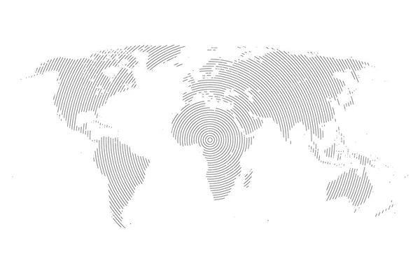 Mappa del mondo con linee . — Vettoriale Stock