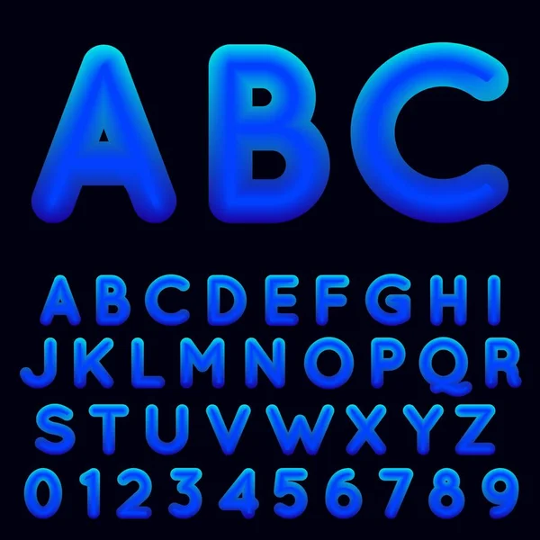 Vloeiende vormen lettertype met hipster kleuren. — Stockvector