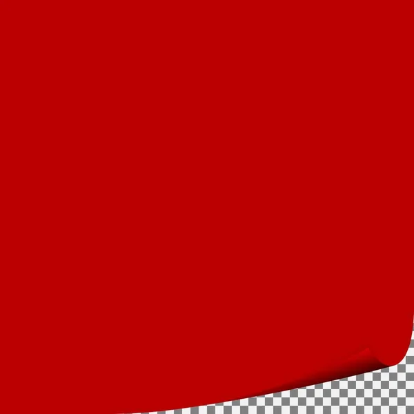 Page rouge coin curl — Image vectorielle