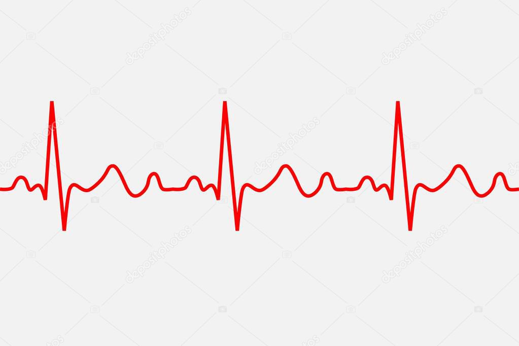 heartbeat icon. ECG Pathology Trace